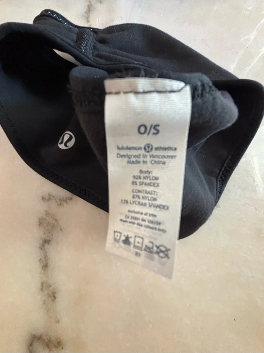 lululemon athletica Black Stretch Headband with Logo